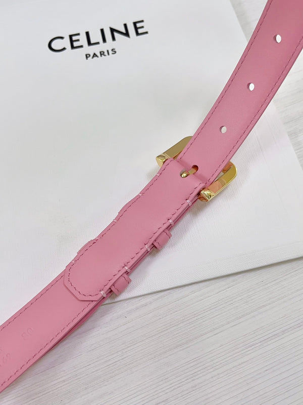 CEL Gold Western 25mm Belt Pink Cowhide 181045