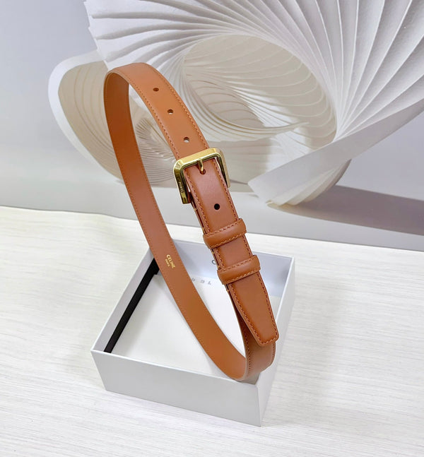 CEL Gold Western 25mm Belt Brown Cowhide 181043