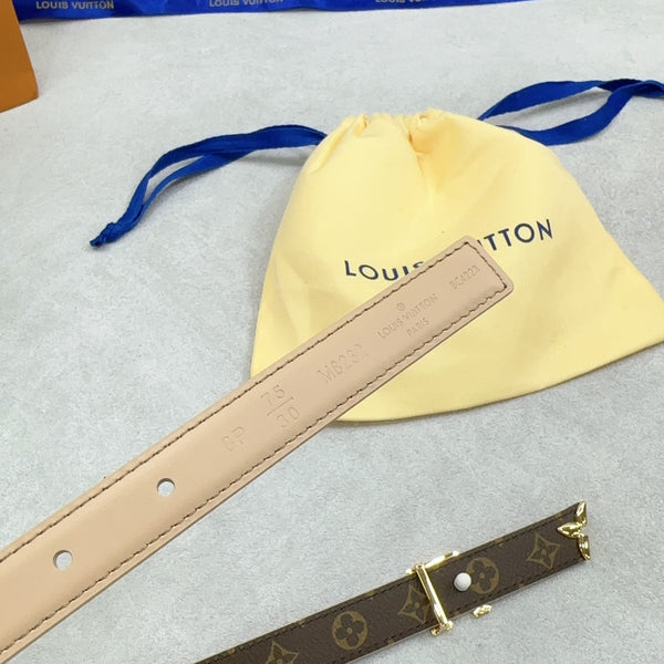 Pretty LV 20mm Reversible Belt Beige Calfskin