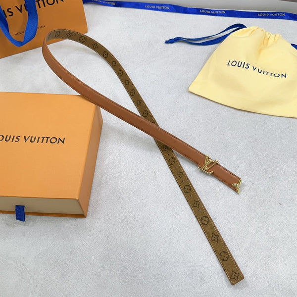 Pretty LV 20mm Reversible Belt Brown Calfskin