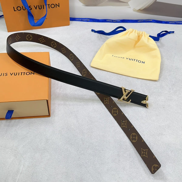 Pretty LV 30mm Reversible Belt Black Calfskin