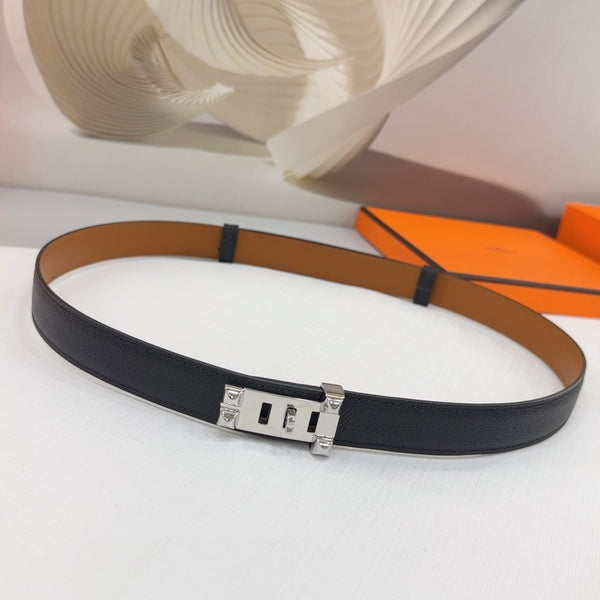 Cintura Collier De Chien 30mm Fibbia in argento Epsom nero