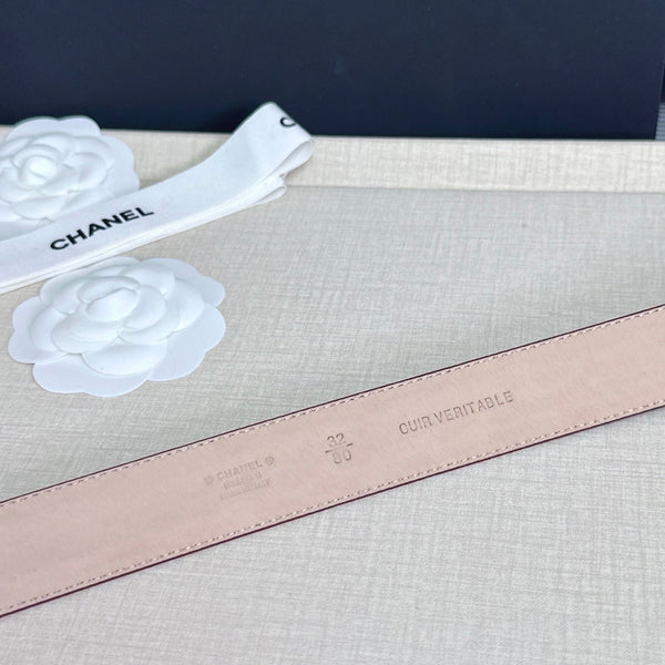 CC 3.0cm Belt Burgundy Lambskin 209357