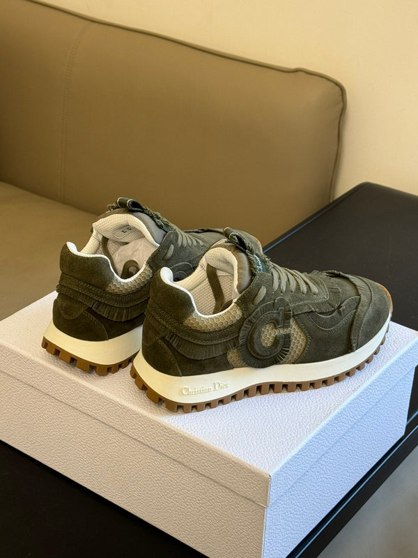 Cest CD Sneaker Dark Green Suede Calfskin and Mesh