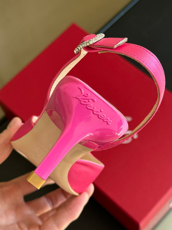 Viv Canard Slingback Pumps 55 in Pink Satin