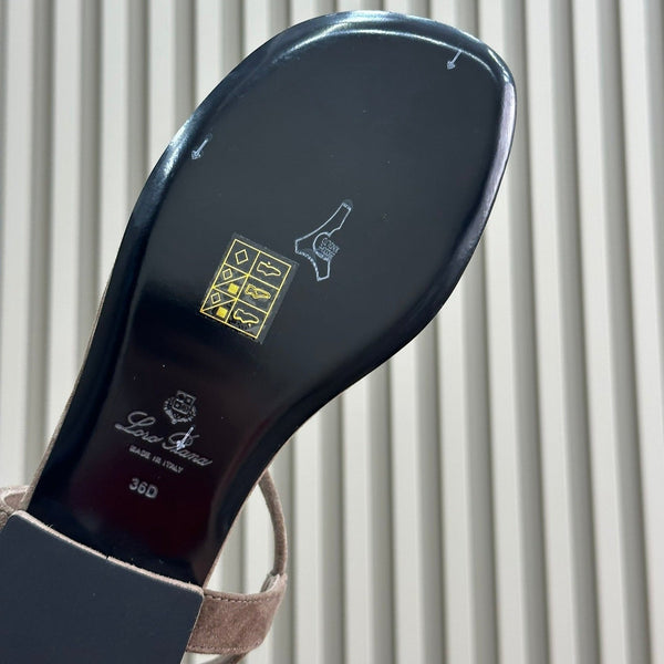 Loro Piana Medium Gray Mindil Sandal In Leather