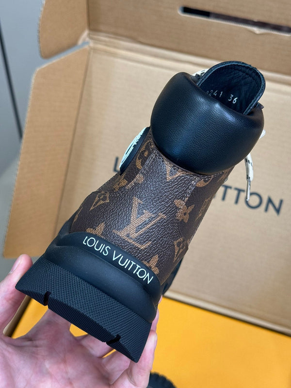 LV Ruby Flat Ranger Boots Dark Brown Calfskin