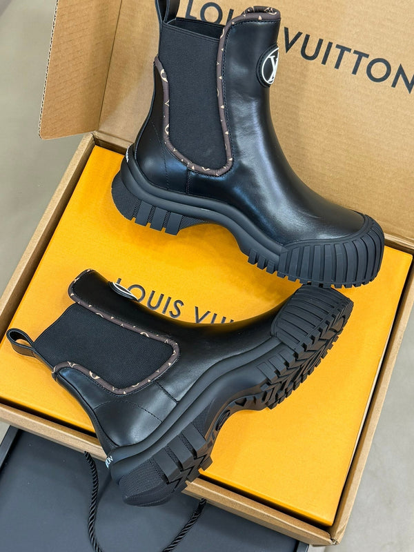 LV Ruby Flat Ankle Boot Black Calfskin