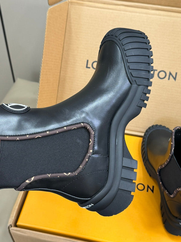 LV Ruby Flat Ankle Boot Black Calfskin