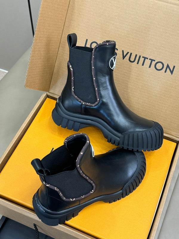 LV Ruby Flat Ankle Boot Black Calfskin