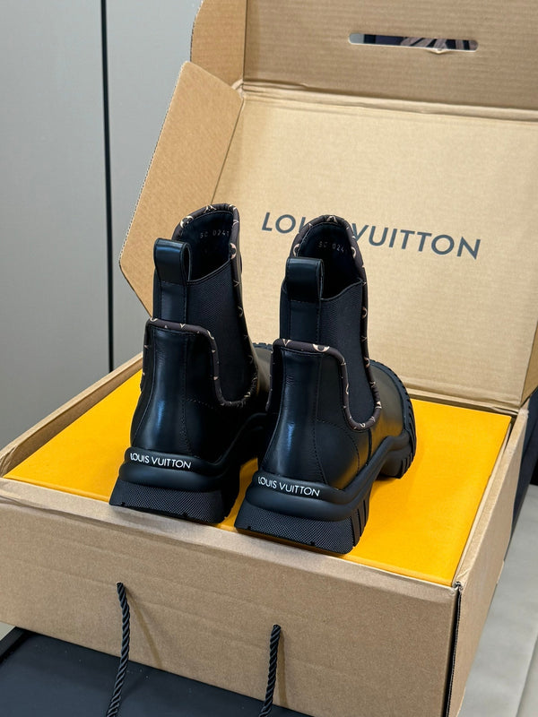 LV Ruby Flat Ankle Boot Black Calfskin
