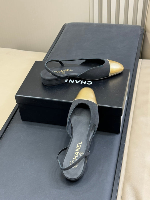 CC Classic Slingback Black Fabric Mix Gold 282287