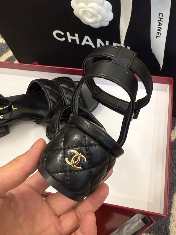 CC 25SS Sandali Honey 5cm Pelle di agnello nera 319631