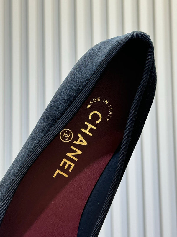 CC 26ss Ballerines Velours Noir 623153