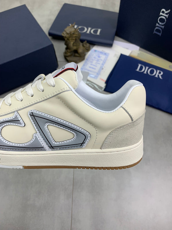 CD HOMME SNEAKERS IVORY CALFSKIN AND SUEDE