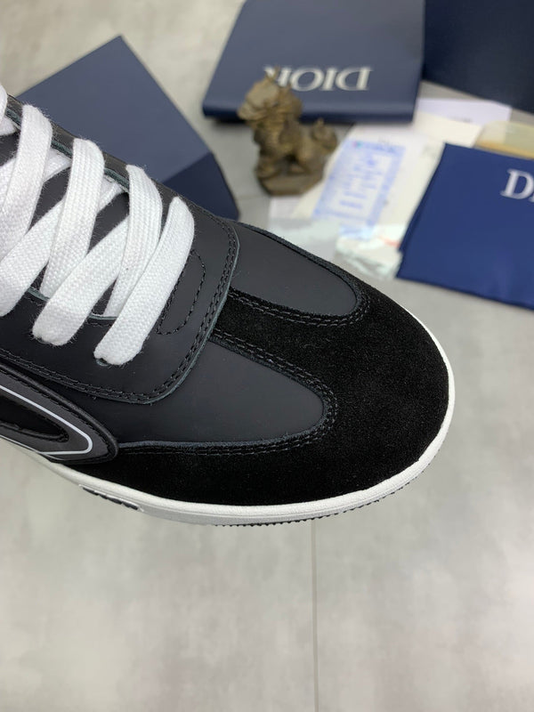 CD HOMME SNEAKERS BLACK CALFSKIN AND SUEDE