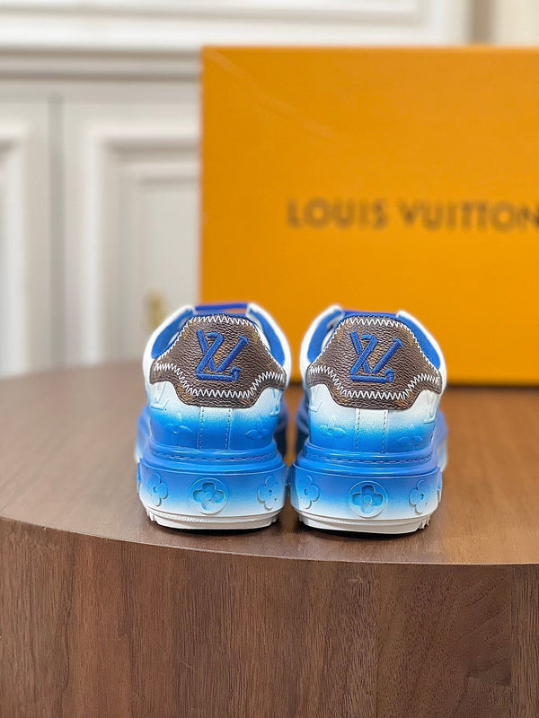 LV TIME OUT SNEAKER BLUE MIX WHITE CALFSKIN