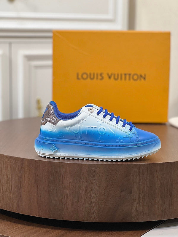 LV TIME OUT SNEAKER BLUE MIX WHITE CALFSKIN