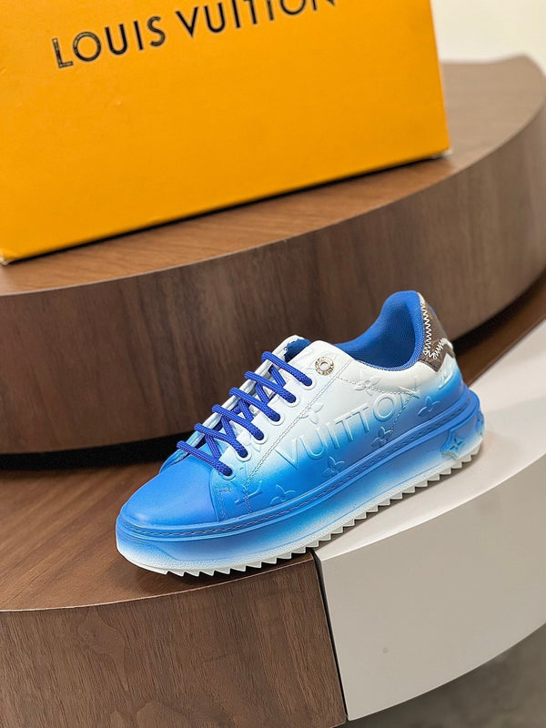 LV TIME OUT SNEAKER BLUE MIX WHITE CALFSKIN