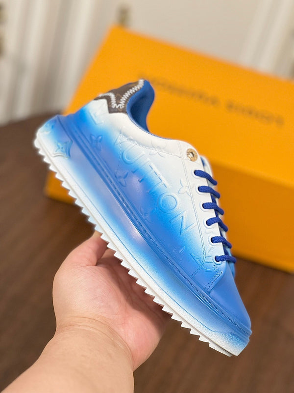 LV TIME OUT SNEAKER BLUE MIX WHITE CALFSKIN