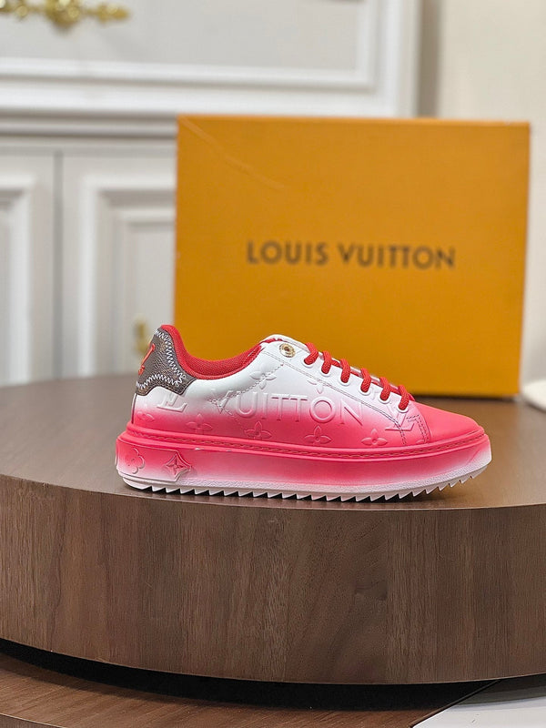 LV TIME OUT SNEAKER RED MIX WHITE CALFSKIN