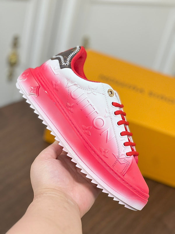 LV TIME OUT SNEAKER RED MIX WHITE CALFSKIN