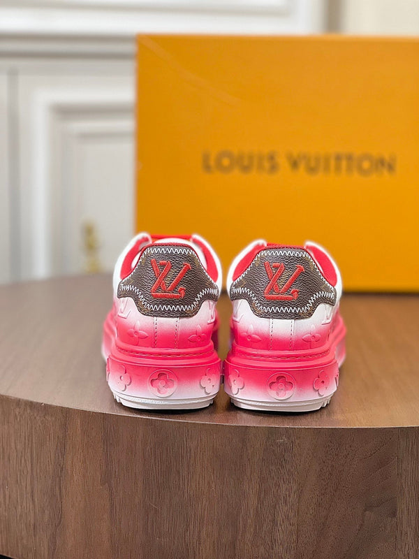 LV TIME OUT SNEAKER RED MIX WHITE CALFSKIN
