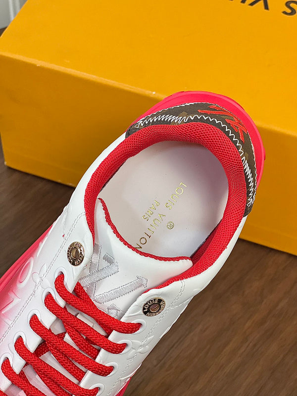 LV TIME OUT SNEAKER RED MIX WHITE CALFSKIN