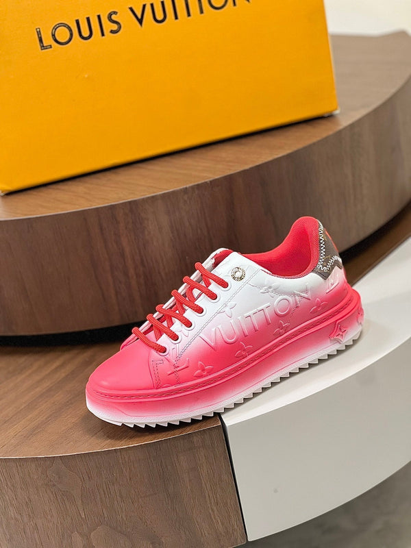 LV TIME OUT SNEAKER RED MIX WHITE CALFSKIN