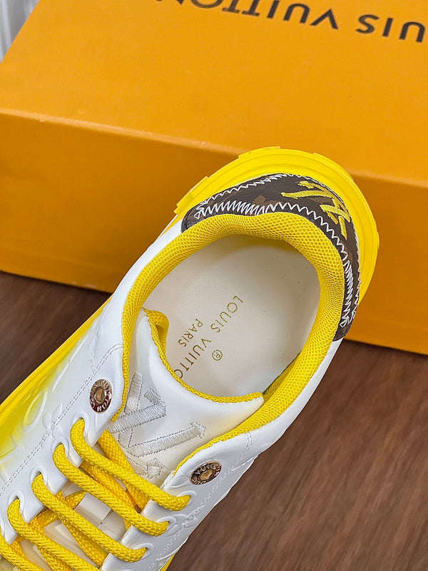 LV TIME OUT SNEAKER YELLOW MIX WHITE CALFSKIN