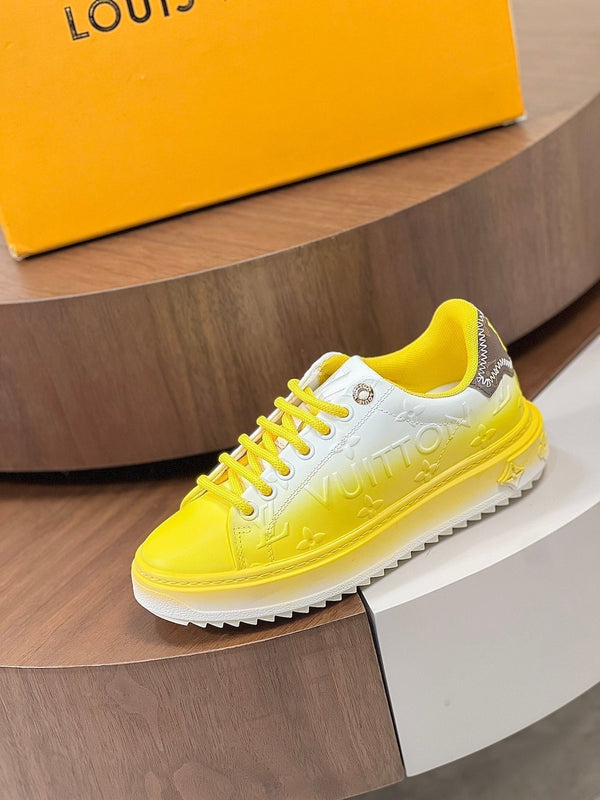 LV TIME OUT SNEAKER YELLOW MIX WHITE CALFSKIN