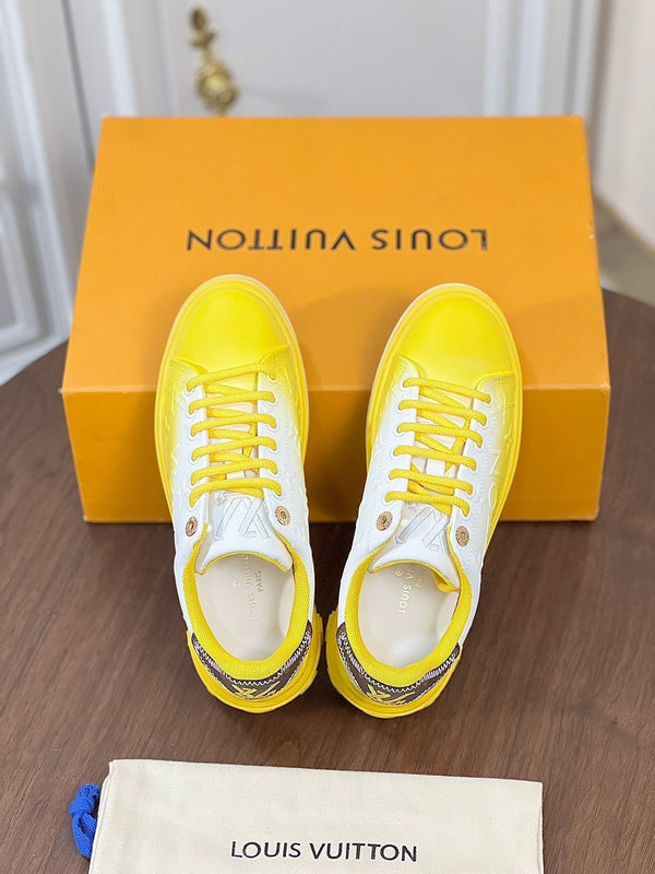 LV TIME OUT SNEAKER YELLOW MIX WHITE CALFSKIN