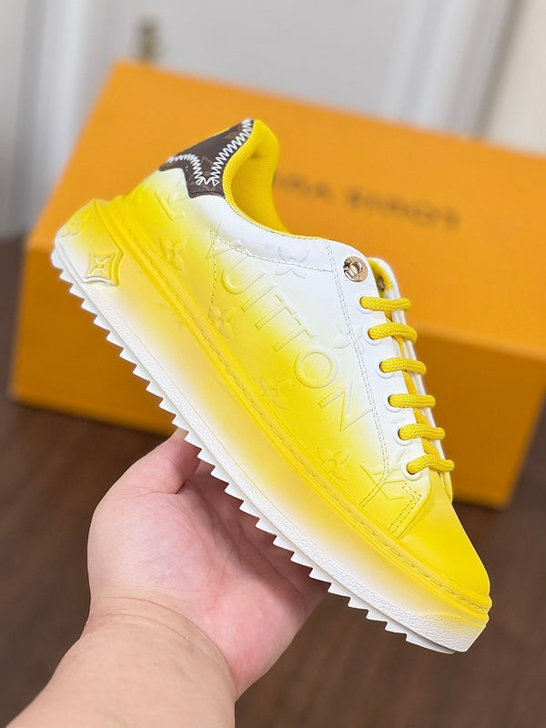 LV TIME OUT SNEAKER YELLOW MIX WHITE CALFSKIN