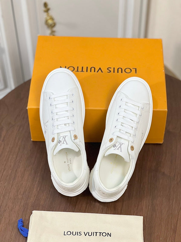 LV TIME OUT SNEAKER IN WHITE CALFSKIN