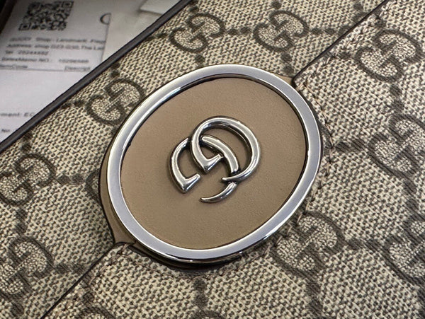 BORSA A SPALLA CLASSICA GG MINI 21 IN TELA BEIGE