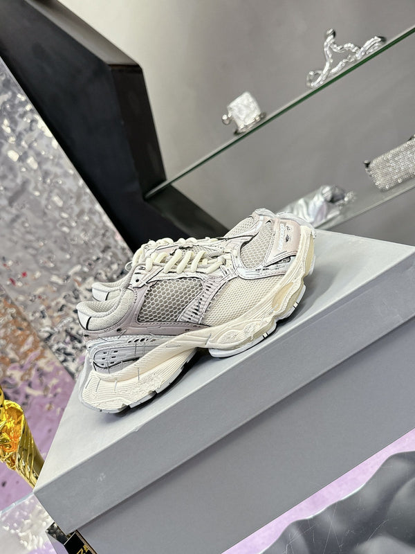 SNEAKER STAPLER IN POLIURETANO E POLIESTERE BEIGE E GRIGIO