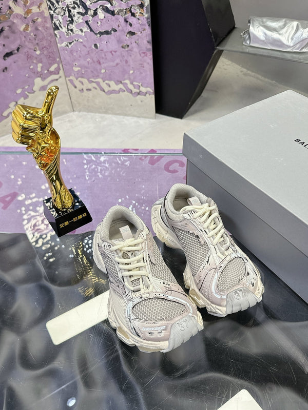 SNEAKER STAPLER IN POLIURETANO E POLIESTERE BEIGE E GRIGIO