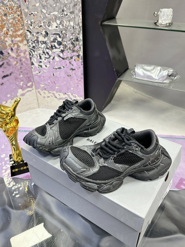 SNEAKER STAPLER IN POLIURETANO E RETE GRIGIO MIX NERO