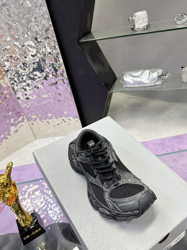 SNEAKER STAPLER IN POLIURETANO E RETE GRIGIO MIX NERO