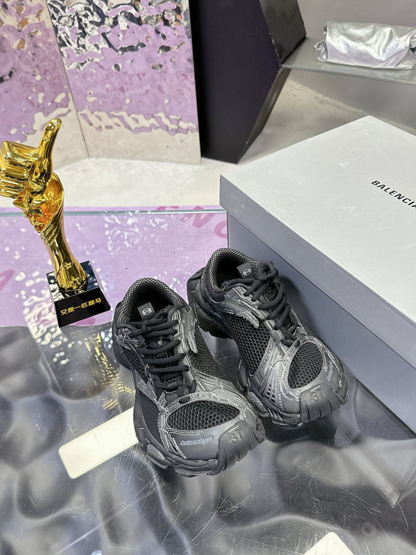 SNEAKER STAPLER IN POLIURETANO E RETE GRIGIO MIX NERO