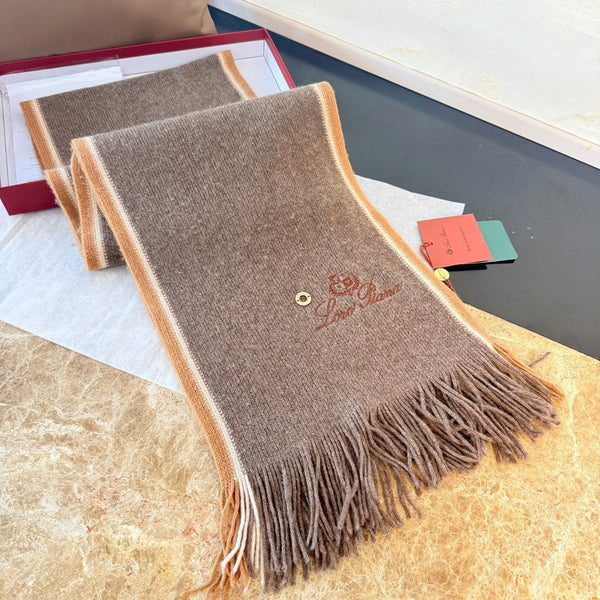 Loro Piana Long Scarf Dark Brown Cashmere 150406