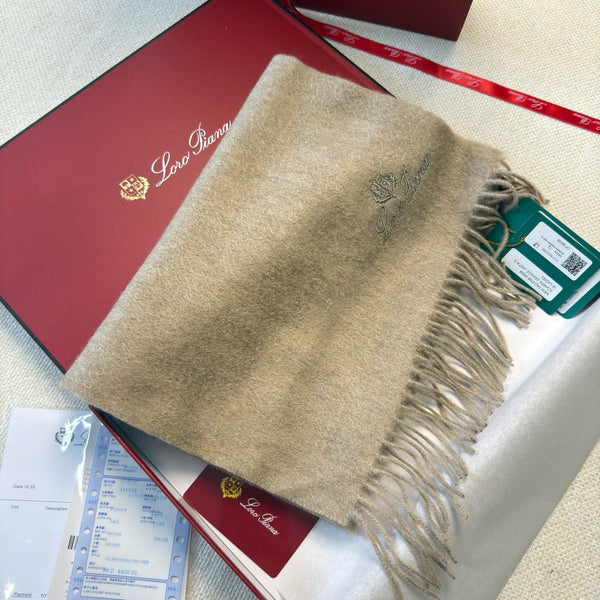 Loro Piana Long Scarf Taupe Cashmere 150415
