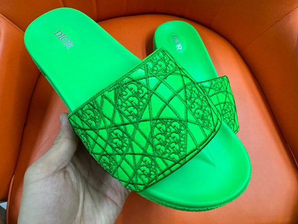 CD AQUA EMBROIDED SANDAL PARAKEET FABRIC