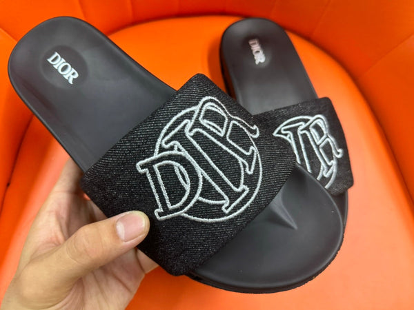 CD AQUA SLIDE SANDAL BLACK DENIM