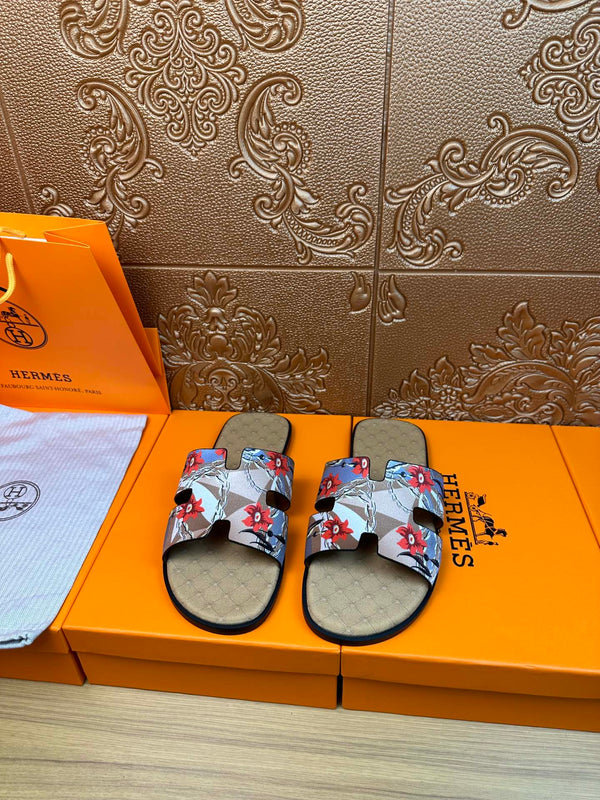 HM IZMIR SANDAL MUSTARD SUEDE WITH FLOWER MOTIF