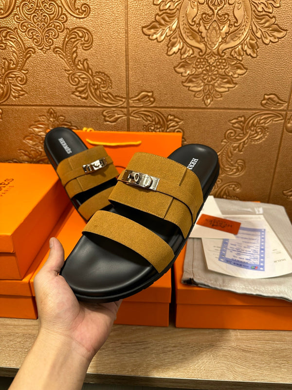 SANDALO HM JACKSON IN CAMOSCIO AMBRA