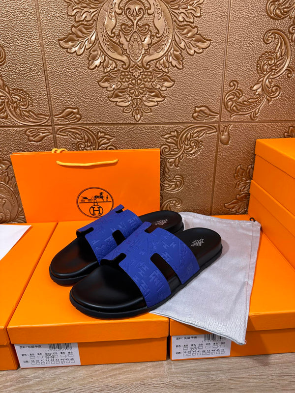 HM IZMIR SLIPPER COBALT CALFSKIN