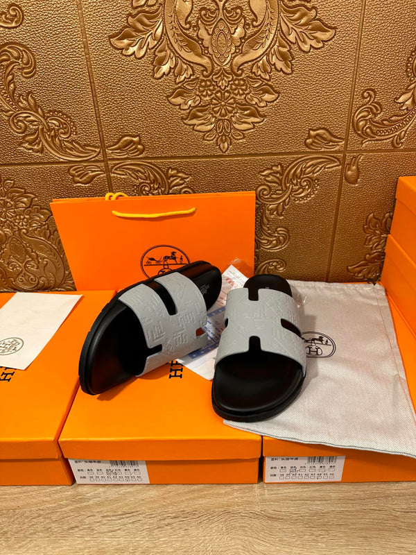 HM IZMIR SLIPPER LIGHT GRAY CALFSKIN