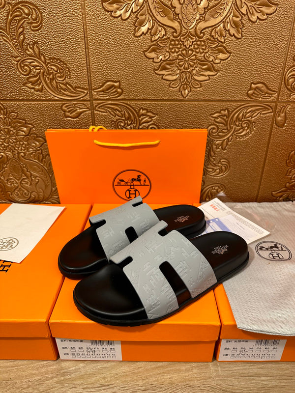 HM IZMIR SLIPPER LIGHT GRAY CALFSKIN