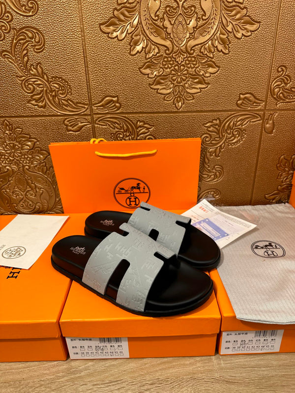 HM IZMIR SLIPPER LIGHT GRAY CALFSKIN